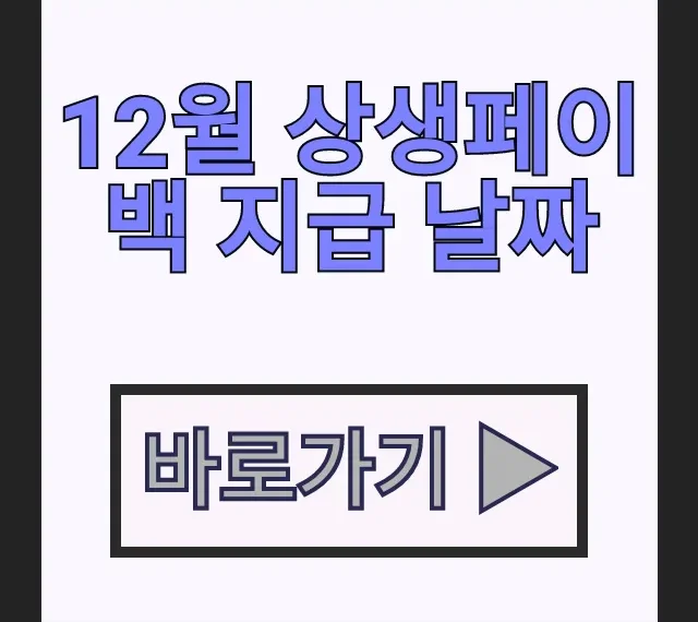 12월 상생페이백 지급 날짜 확정! 조건 금액 조회 총정리 12월 상생페이백 지급 날짜 확정! 조건 금액 조회 총정리