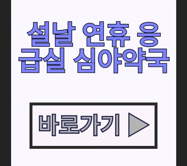 2026 설날 연휴 응급실 심야약국 문 연 병원 찾기