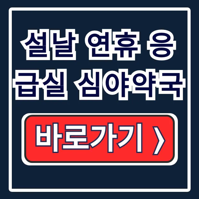 2026 설날 응급실 심야약국: 문 연 병원