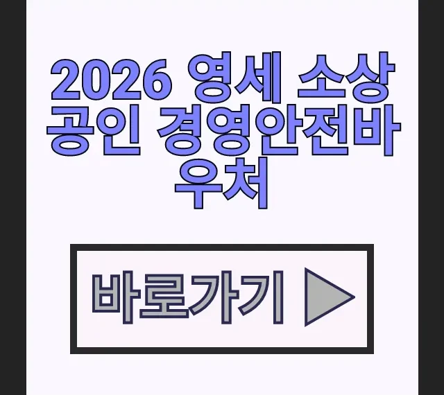 2026 영세 소상공인 경영안전바우처 25만원 지원금 신청방법 잔액조회 총정리