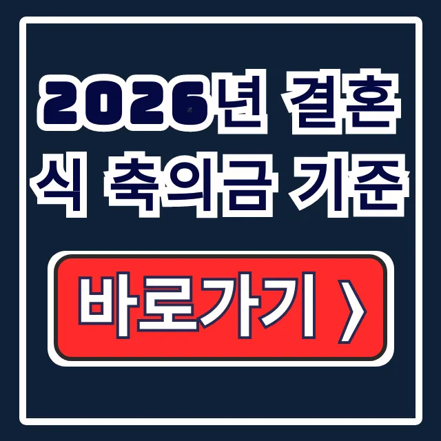 2026년 결혼식 축의금 기준: 친구, 친척, 불참