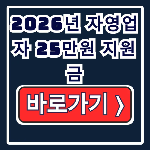 2026년 자영업자 25만원 지원금 신청 방법 2026년 자영업자 25만원 지원금 신청 방법