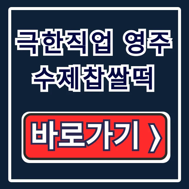 극한직업 영주 수제찹쌀떡 택배 예약 총정리!