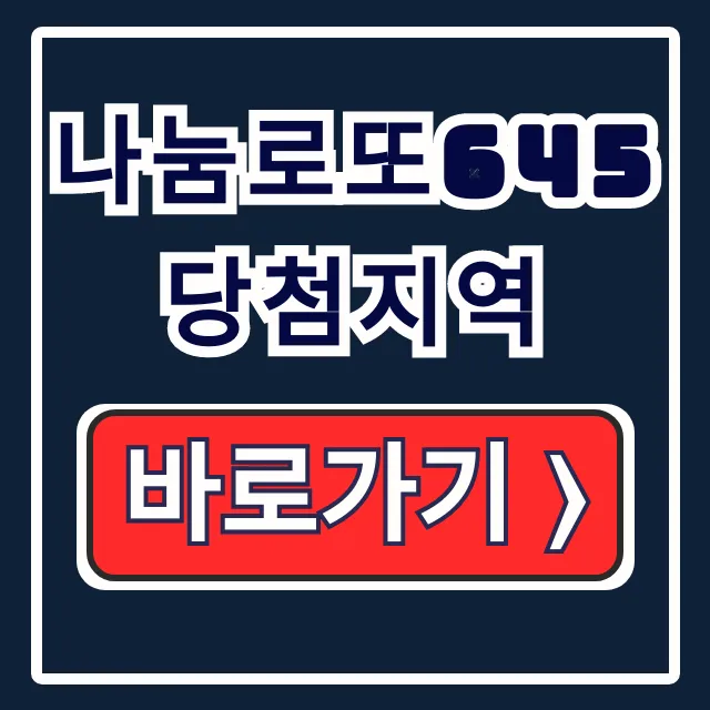 나눔로또645 동행복권 1등 당첨지역 확인