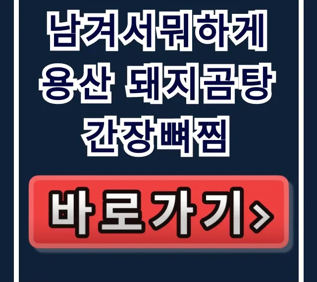 남겨서뭐하게 용산 돼지곰탕 간장뼈찜 32회 위치 꿀팁