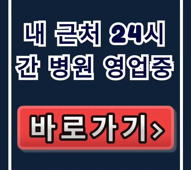 내 근처 24시간 병원 영업중, 심야 주말 병원 총정리