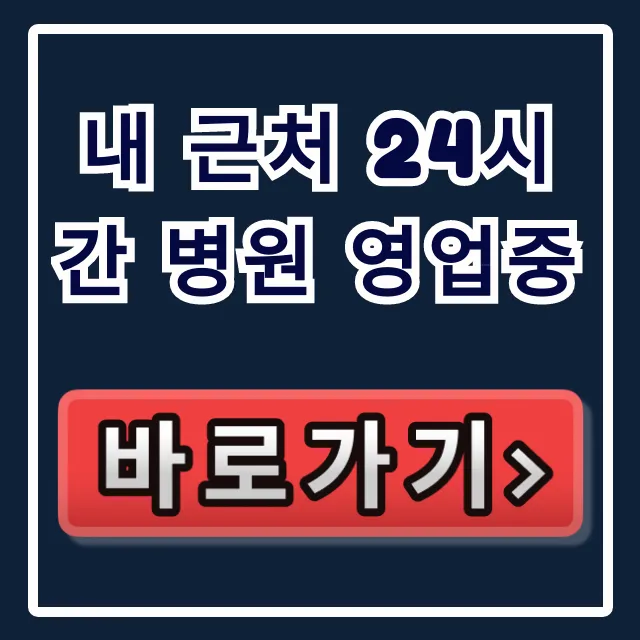 내 근처 24시간 병원 영업중, 심야 주말 병원 총정리