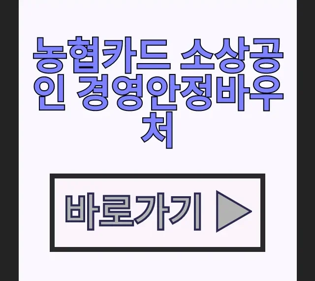 농협카드 소상공인 경영안정바우처 25만원 신청 방법(비씨카드)