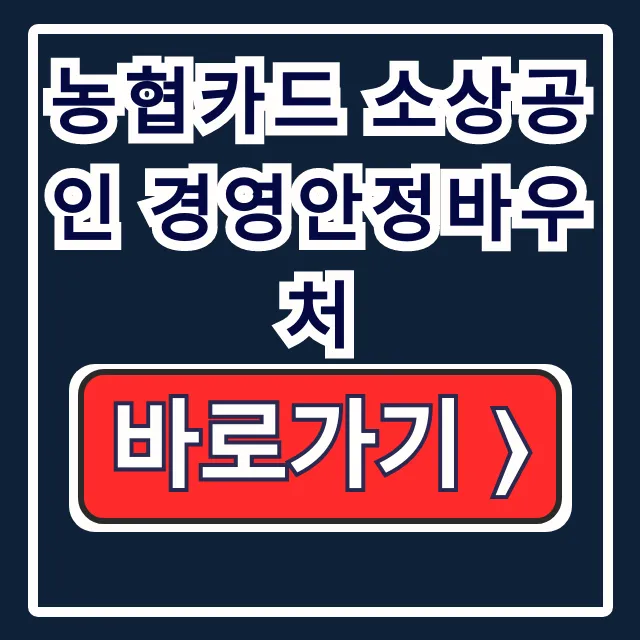 농협카드 소상공인 경영안정바우처 25만원 신청법 농협카드 소상공인 경영안정바우처 25만원 신청법