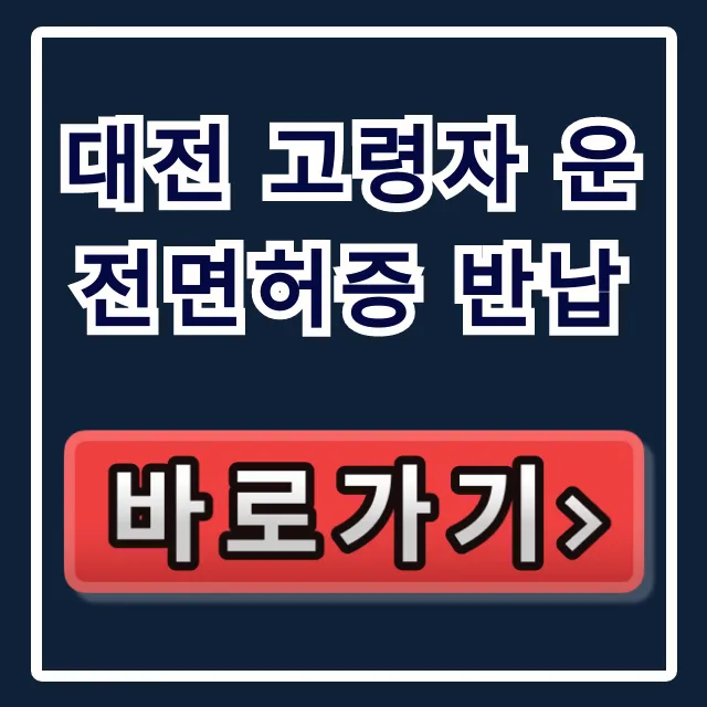 대전 고령자 운전면허증 반납 신청 방법 및 혜택 총정리 대전 고령자 운전면허증 반납 신청 방법 및 혜택 총정리