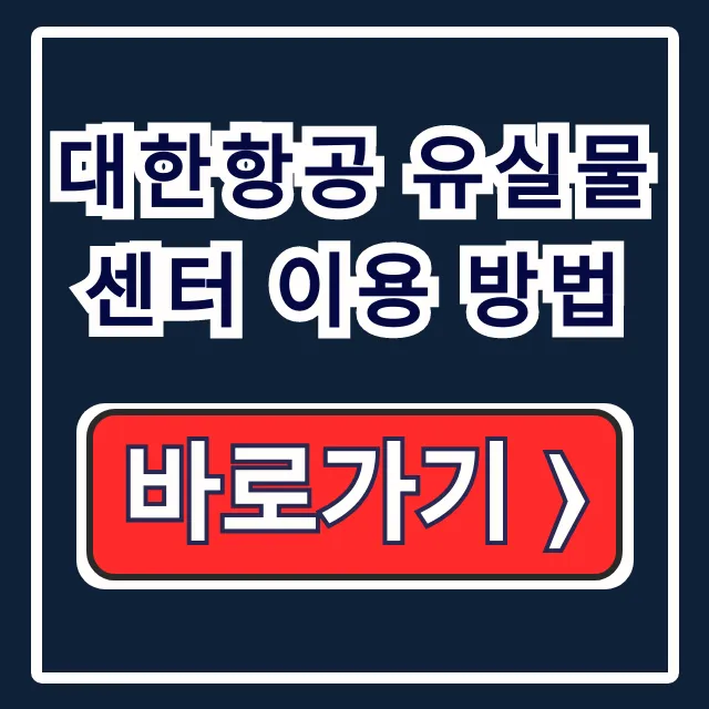 대한항공 유실물센터 이용법: 기내/수하물 분실