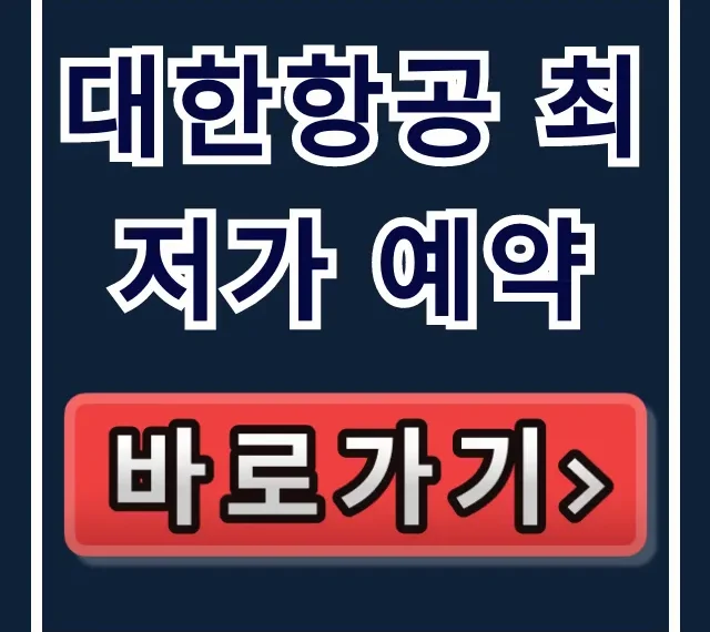 대한항공 최저가 예약! 특가 항공권 꿀팁