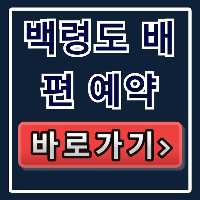 백령도 배편 예약, 호구 안 되는 직원 특가!