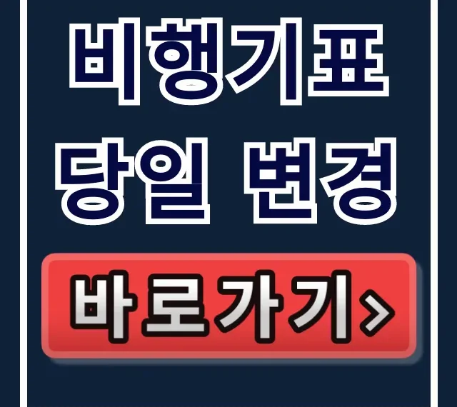 비행기표 당일 변경, 수수료 꿀팁 총정리 비행기표 당일 변경, 수수료 꿀팁 총정리