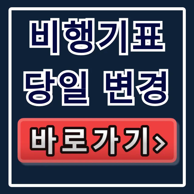 비행기표 당일 변경, 수수료 꿀팁 총정리 비행기표 당일 변경, 수수료 꿀팁 총정리