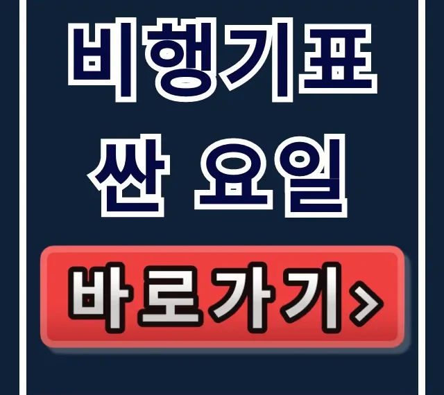 비행기표 싼 요일, 해외여행 최저가 꿀팁 총정리