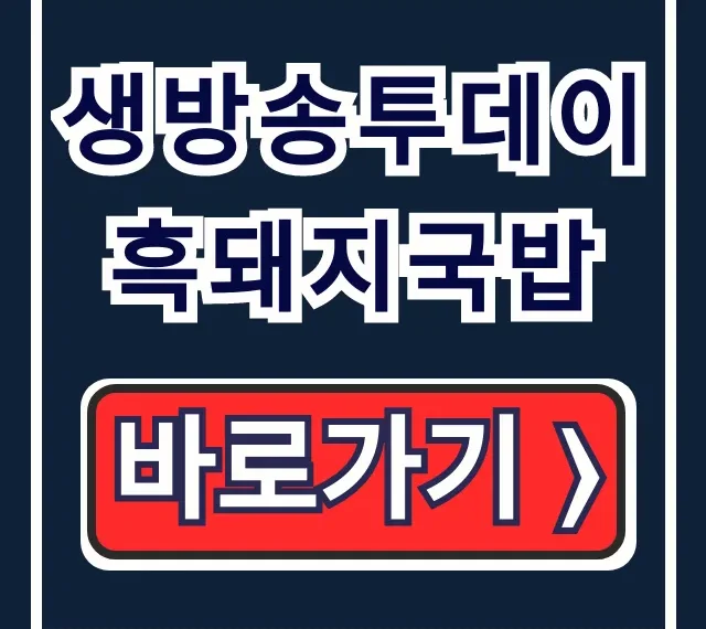 생방송투데이 흑돼지국밥! 충무로 청양유자 국밥 리뷰믿고한입