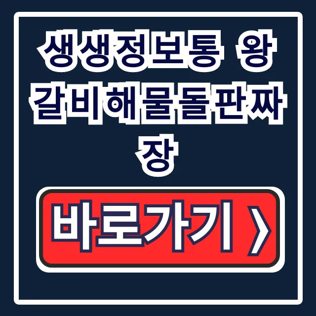 생생정보통 왕갈비해물돌판짜장 위치 총정리
