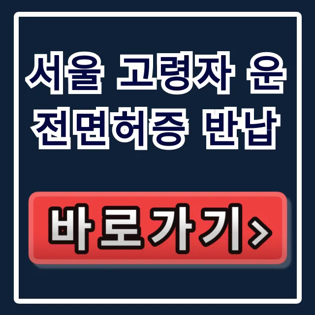 서울 고령자 운전면허증 반납 방법과 혜택 총정리