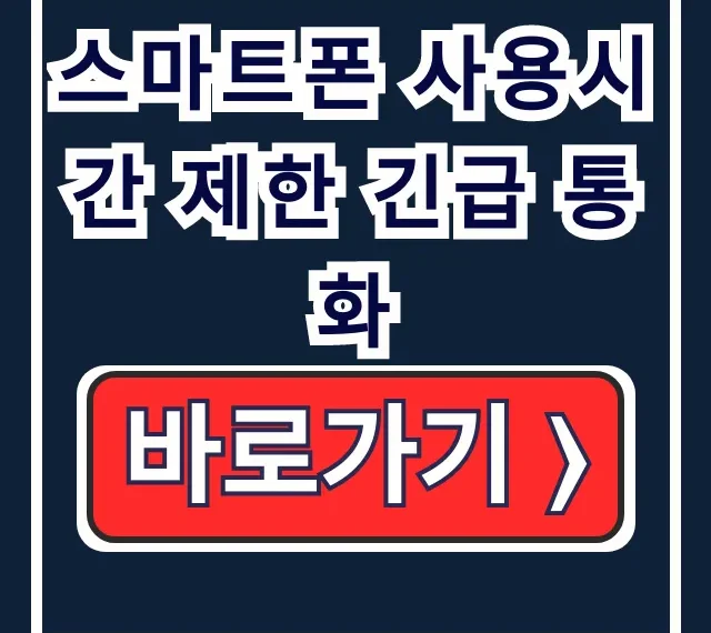 스마트폰 사용 제한 긴급 통화: 아이폰/안드로이드 설정 스마트폰 사용 제한 긴급 통화: 아이폰/안드로이드 설정