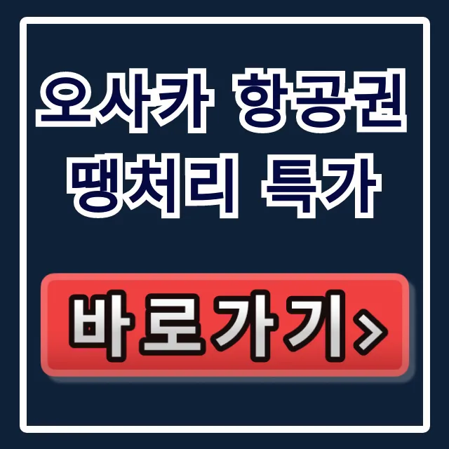 오사카 항공권 땡처리 특가 최저가 예약 꿀팁