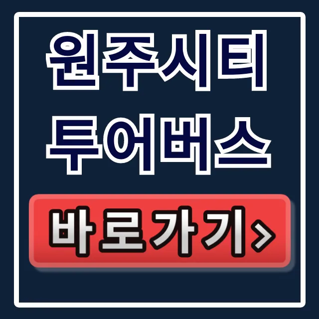 원주시티투어버스, 호구 방지 직원 특가!