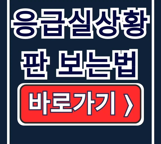 응급실상황판 보는법: 실시간 병상확인 내 손안에 응급실상황판 보는법: 실시간 병상확인 내 손안에