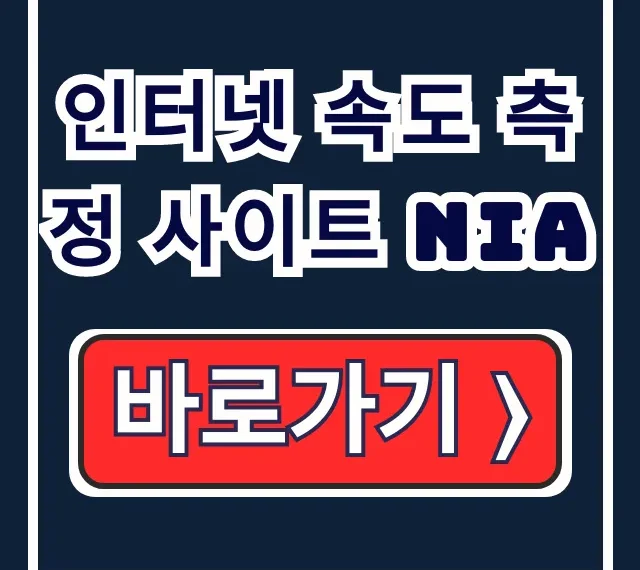 인터넷 속도 측정 사이트 NIA, 느려짐 원인 해결 꿀팁