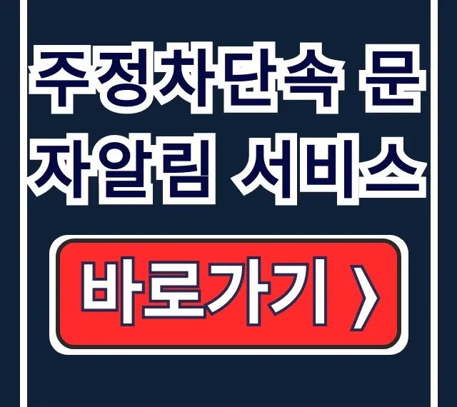 주정차단속 문자알림 서비스 휘슬 정부24 과태료 절약