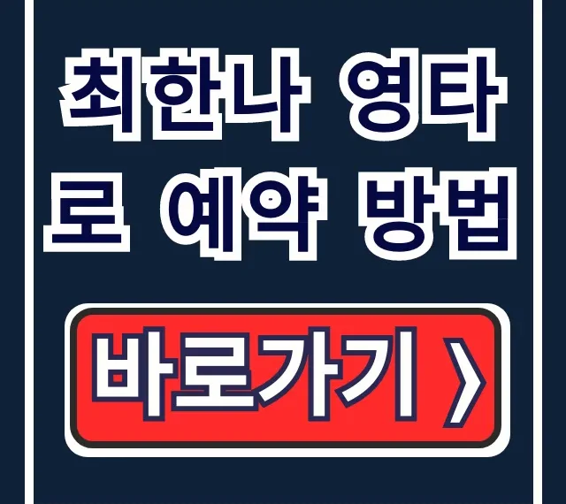 최한나 영타로 예약 방법: 비대면 가격 총정리!