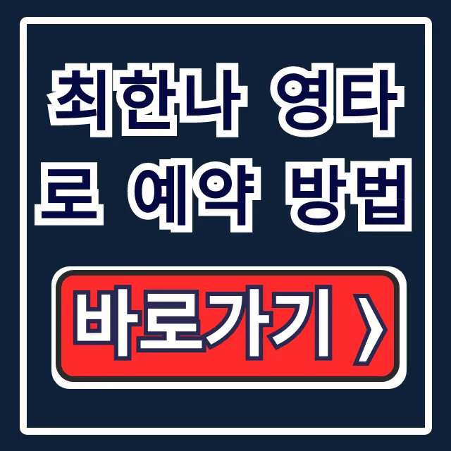 최한나 영타로 예약 방법: 비대면 가격 총정리!
