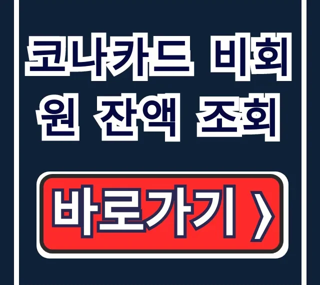 코나카드 비회원 잔액 조회! 사용내역 간편 확인 꿀팁 코나카드 비회원 잔액 조회! 사용내역 간편 확인 꿀팁
