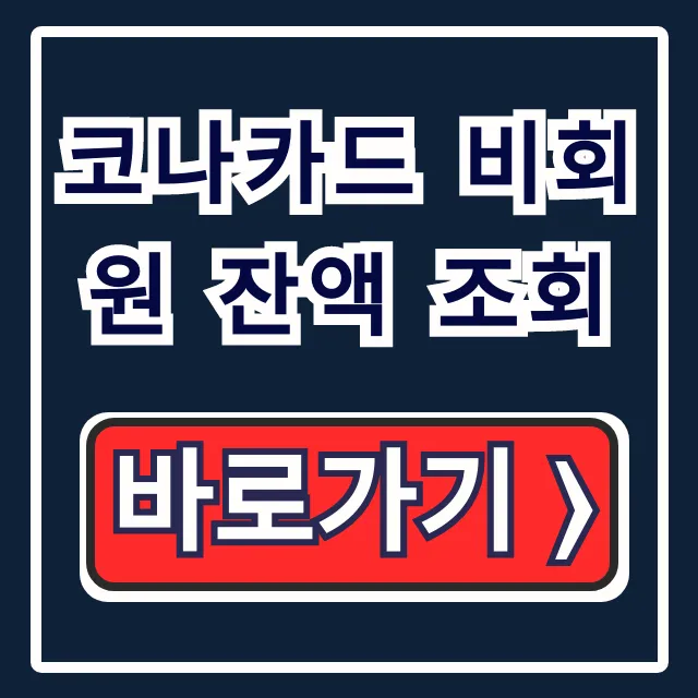 코나카드 비회원 잔액 조회! 사용내역 간편 확인 꿀팁