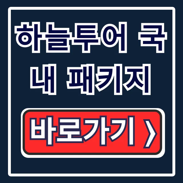 하늘투어 국내 패키지 서울출발 당일치기 예약 꿀팁