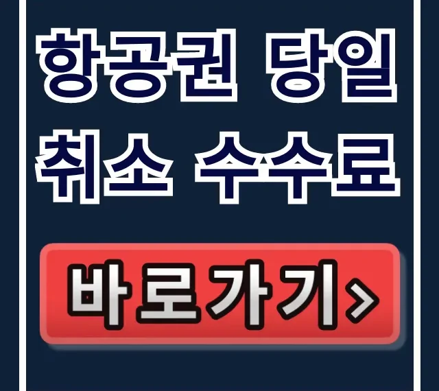 항공권 당일 취소 수수료, 얼마? 완벽 정리!