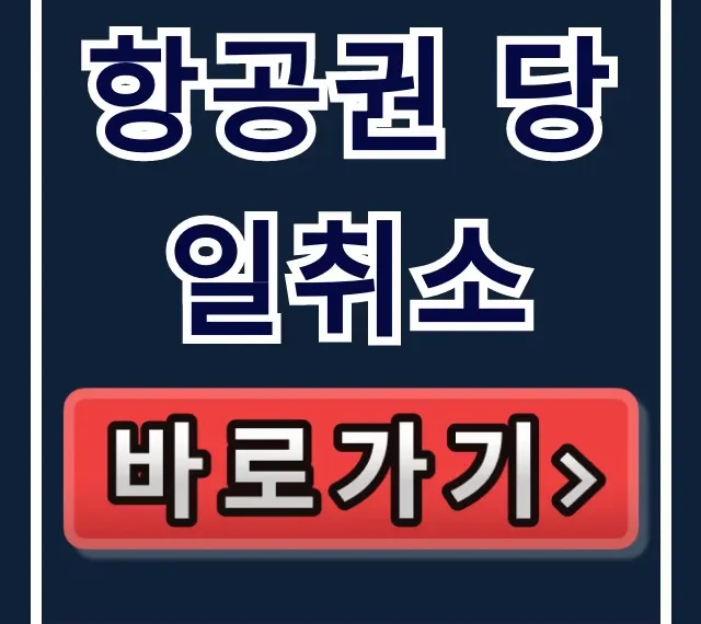 항공권 당일취소 무료 환불 완벽 가이드 항공권 당일취소 무료 환불 완벽 가이드
