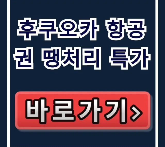 후쿠오카 항공권 땡처리 특가 최저가 예약 꿀팁