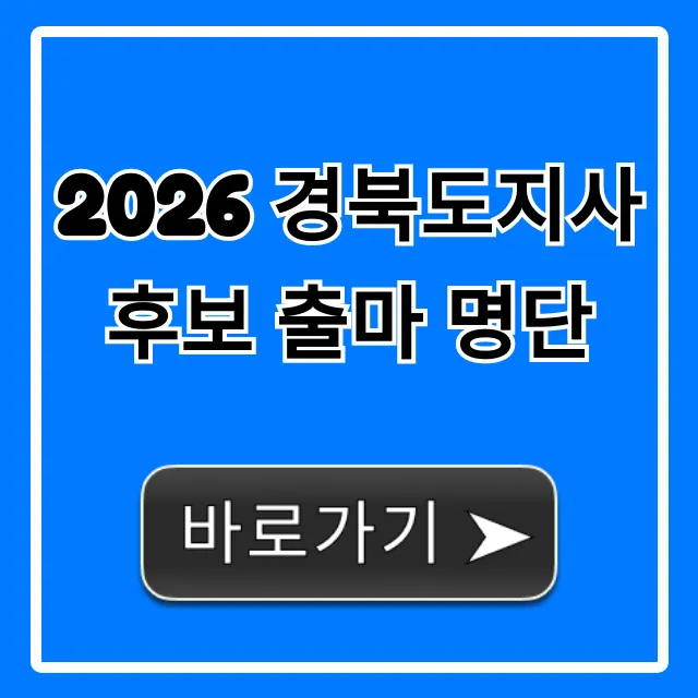 2026 경북도지사 후보 출마 명단! 유력 인물 총정리