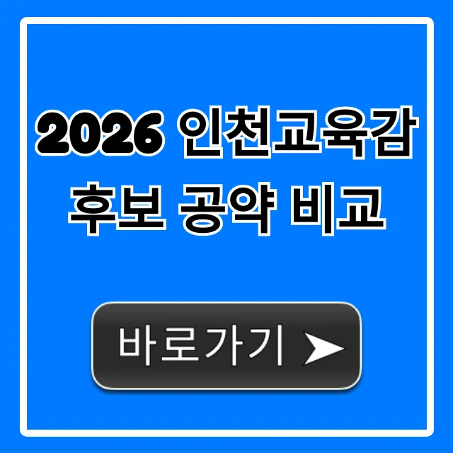 2026 인천교육감 후보 공약 비교 총정리 2026 인천교육감 후보 공약 비교 총정리