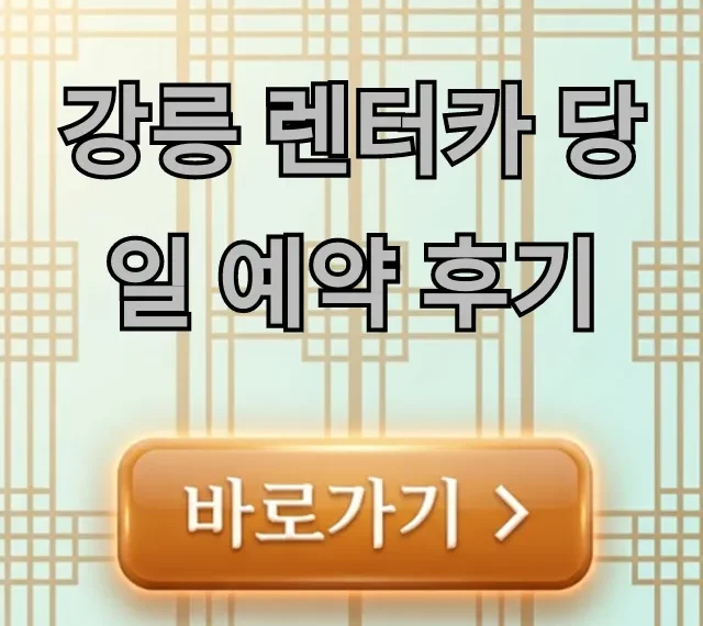 강릉 렌터카 당일 예약 후기 가격 꿀팁 강릉 렌터카 당일 예약 후기 가격 꿀팁