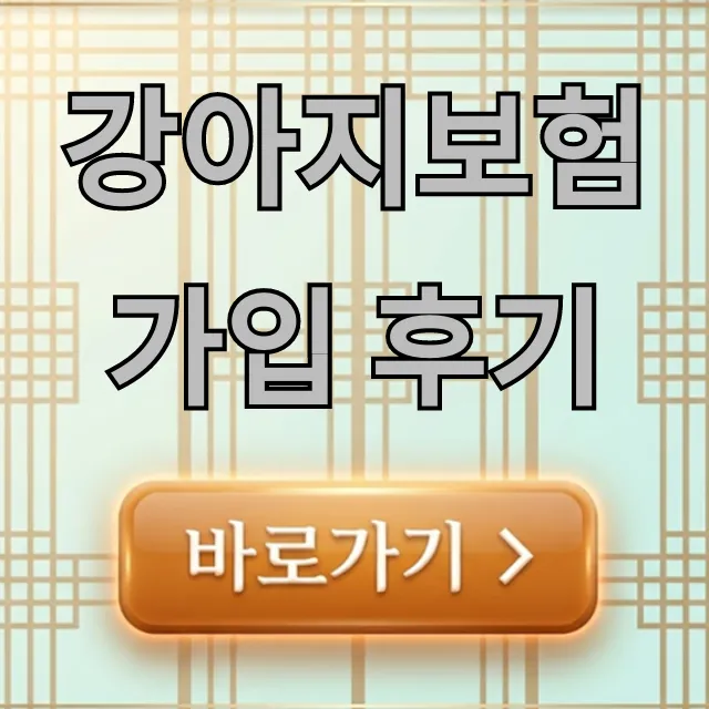 강아지보험 가입 후기, 내돈내산 보장 핵심 정리