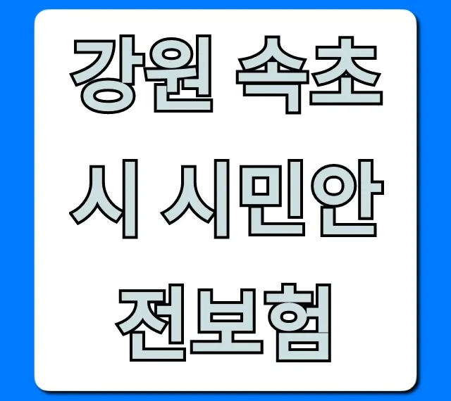 강원 속초시 시민안전보험, 이런 혜택까지? 완벽 가이드!