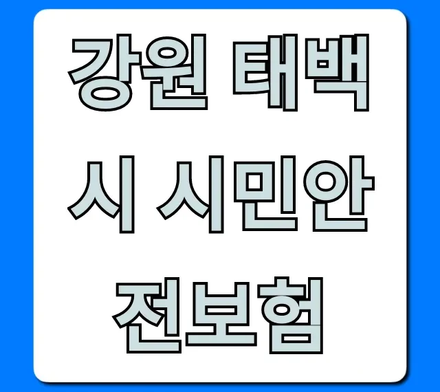 강원 태백시 시민안전보험 혜택과 신청 꿀팁
