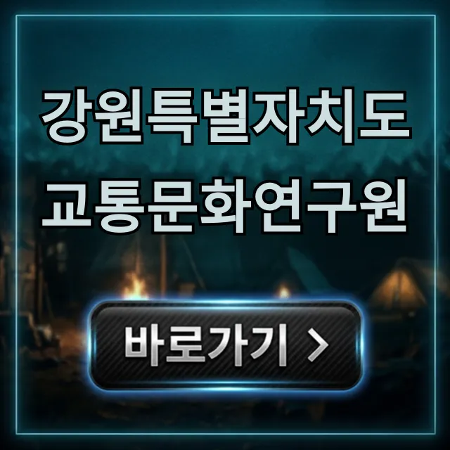 강원특별자치도 교통문화연구원 이용 꿀팁 총정리
