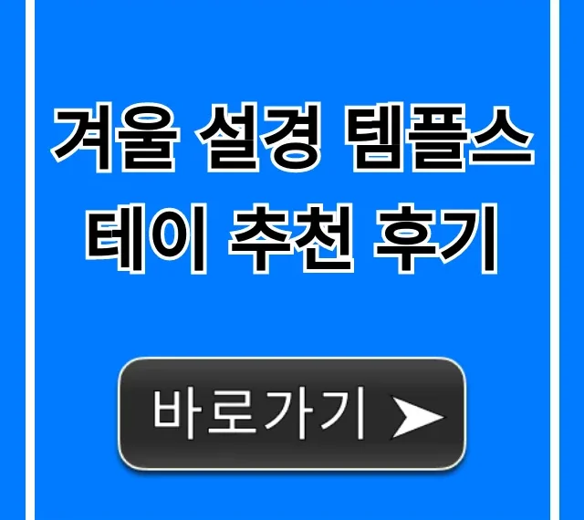 겨울 설경 템플스테이 추천 후기, 완벽 정리 & 예약 꿀팁