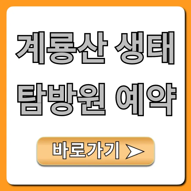 계룡산 생태탐방원 예약 방법 및 가격 총정리