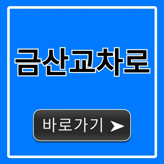 금산교차로 막힘없이 통과하는 완벽 꿀팁!
