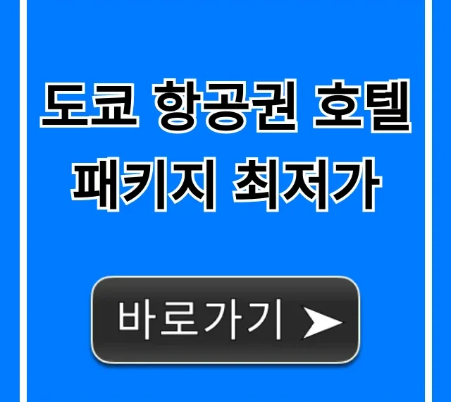 도쿄 항공권 호텔 패키지 최저가: 총정리 & 꿀팁