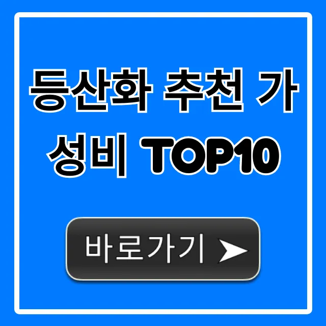 등산화 추천 가성비 TOP10! 초보 입문 완벽 가이드