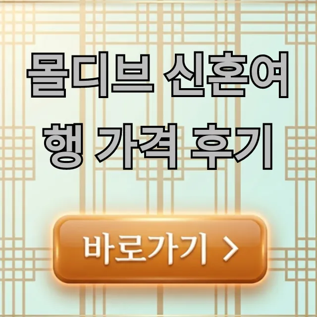 몰디브 신혼여행 가격 후기, 예산 꿀팁 총정리